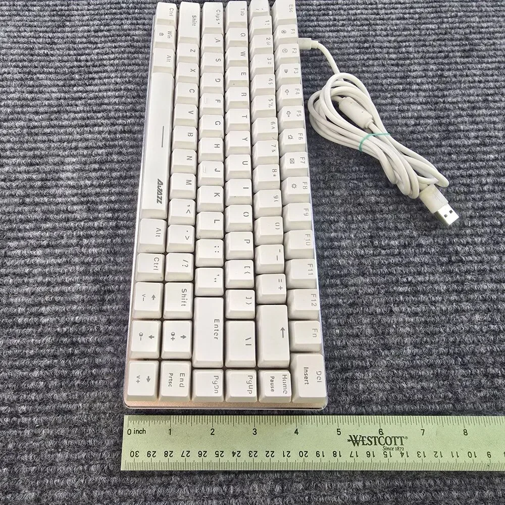 Ajazz AK33 Mechanical Keyboard White QWERTY English Layout with Blue Backlight